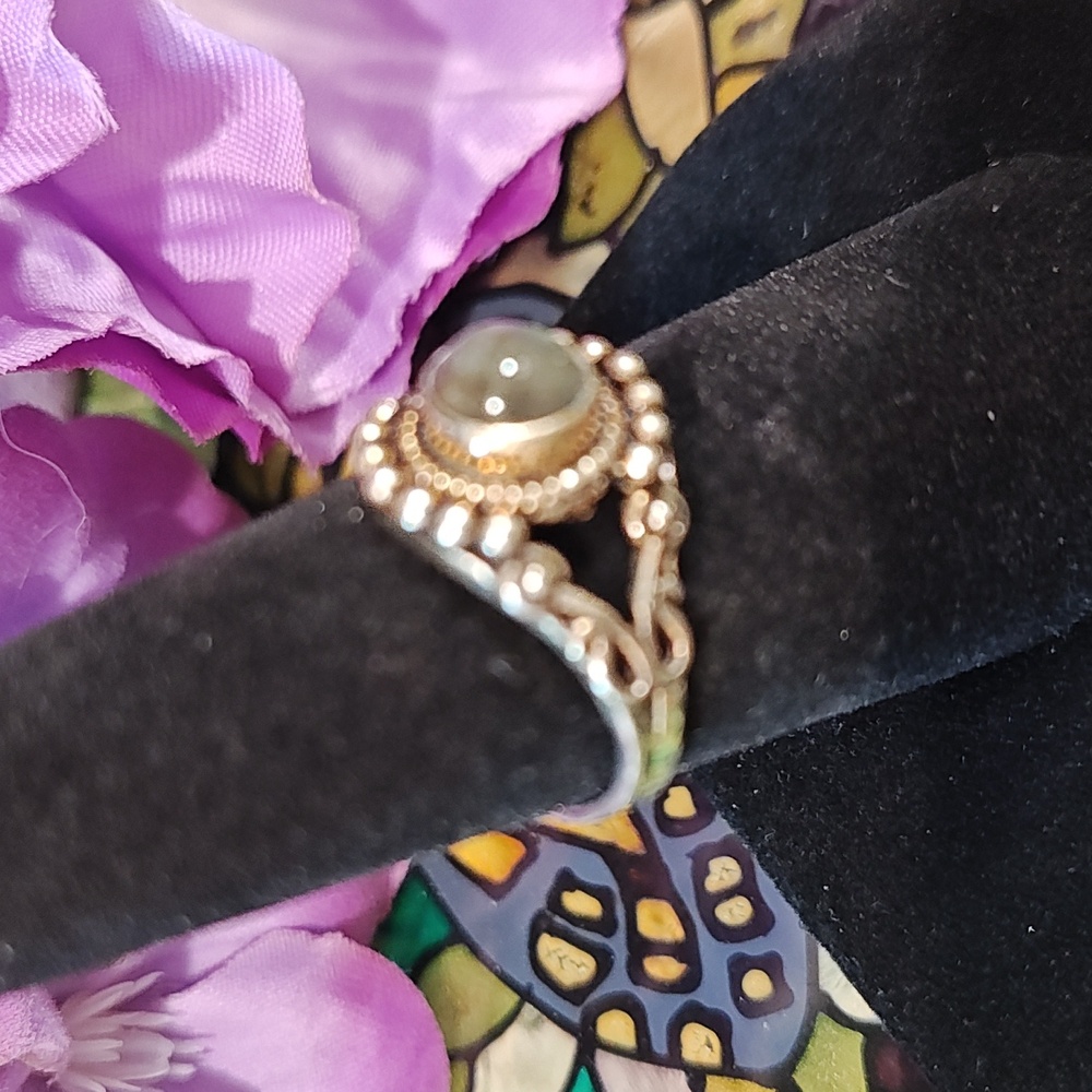 Labradorite Gemstone Silver Plated Ring - Size 6 3/4 - Picture 3 of 7